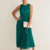 Phase Eight Beverley Stripe Jacquard Midaxi Dress, Jade Green
