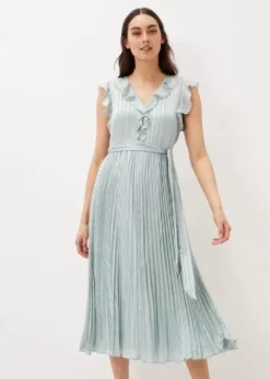 Phase Eight Carmella Pleated Dress, Pale Sage Green -EleganceWear Store phase eight carmella pleated dress pale sage green2 e1656311747720