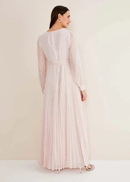 Phase Eight Carmen Fil Coupe Maxi Dress, Antique Rose, Pink/Blush 2 Phase Eight Carmen Fil Coupe Maxi Dress, Antique Rose, Pink/Blush - Image 2
