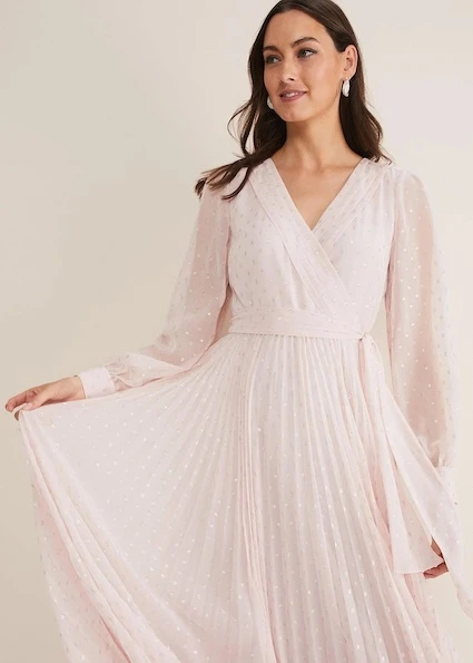 Phase Eight Carmen Fil Coupe Maxi Dress, Antique Rose, Pink/Blush 3 Phase Eight Carmen Fil Coupe Maxi Dress, Antique Rose, Pink/Blush - Image 3