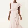 Phase Eight Cassie Frill Belted Dress, Light Pink/Blush
