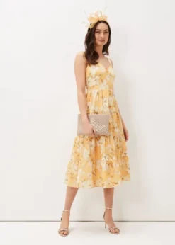 Phase Eight Elaina Printed Midi Tiered Dress, Yellow/Multi 4 Phase Eight Elaina Printed Midi Tiered Dress, Yellow/Multi -EleganceWear Store phase eight elaina printed tiered dress yellow multi1 e1656311099503