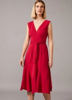 Phase Eight Elena Panelled Dress, Red