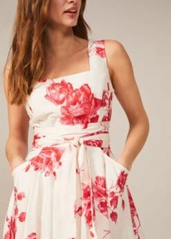 Phase Eight Elfrida Rose Heritage Print Dress, Ivory/Lipstick Red -EleganceWear Store phase eight elfrida rose heritage print dress ivory lipstick red1 e1590679423370