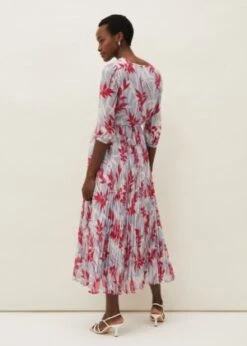 Phase Eight Ellen Palm Print Pleated Midaxi Dress, Sky Blue/Pink 3 Phase Eight Ellen Palm Print Pleated Midaxi Dress, Sky Blue/Pink -EleganceWear Store phase eight ellen palm print pleated midaxi dress sky blue pink1 e1618490619358