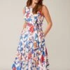Phase Eight Etta Floral Print Flared Dress, Ivory/Multi