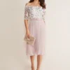 Phase Eight Franky Floral Lace Midi Dress, Pale Pink/Multi/Blush