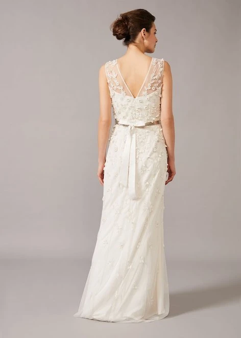 Phase Eight Frida Floral Applique Wedding Dress, Ivory 2 Phase Eight Frida Floral Applique Wedding Dress, Ivory - Image 2