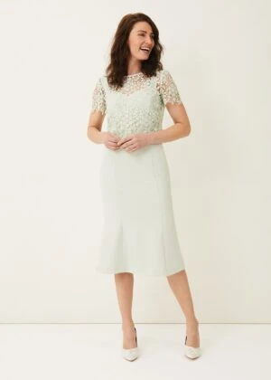 Phase Eight Georgia Layered Lace Dress, Light Green/Mint 1 Phase Eight Georgia Layered Lace Dress, Light Green/Mint