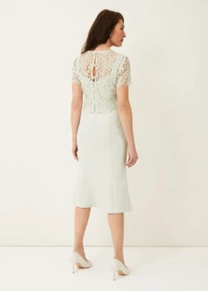 Phase Eight Georgia Layered Lace Dress, Light Green/Mint 2 Phase Eight Georgia Layered Lace Dress, Light Green/Mint - Image 2