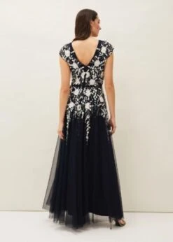 Phase Eight Henriette Embellished Maxi Dress, Navy/Ivory -EleganceWear Store phase eight henriette embellished maxi dress navy ivory1 e1618925072489