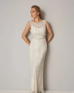 Phase Eight Hope Embellished Wedding Dress, Ivory -EleganceWear Store phase eight hope wedding dress ivory silver2
