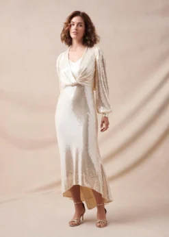 Phase Eight Jamila Sequin Overlay Maxi Dress, Oyster -EleganceWear Store phase eight jamila sequin overlay maxi dress oyster