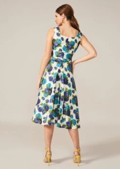Phase Eight Janetta Rose Heritage Print Dress, Cream/Cobalt Blue -EleganceWear Store phase eight janetta rose heritage print dress cream cobalt blue1 e1590666846537