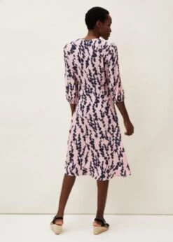 Phase Eight Jean Floral Midi Wrap Dress, Pink/Navy -EleganceWear Store phase eight jean floral midi wrap dress pink navy1 e1617378647984