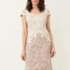 Phase Eight Jennifer Tapework Lace Shift Dress, Taupe/Oyster/Cream