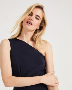 Phase Eight Jojo One Shoulder Maxi Bridesmaid Dress, Navy -EleganceWear Store phase eight jojo one shoulder maxi bridesmaid dress navy1