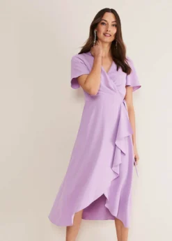 Coast Phase Eight Julissa Wrap Dress, Crocus/Lilac Purple