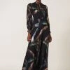Phase Eight Kaylani Silk Jacquard Dress, Black/Multi