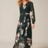 Phase Eight Kazumi Heritage Print Maxi Dress, Green/Pink Blush