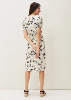 Phase Eight Keeley Floral Print Dress, Ivory/Black -EleganceWear Store phase eight keeley floral print dress ivory black1 e1623334576346