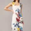 Phase Eight Keshena Floral Fitted Dress, White/Multi