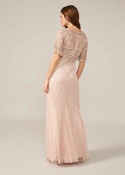 Phase Eight Leonie Pearl Fringe Maxi Dress, Pink/Blush -EleganceWear Store phase eight leonie pearl fringe maxi dress pink blush1 e1599122983671