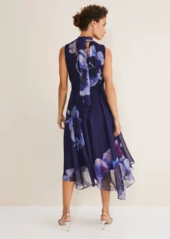 Phase Eight Lucinda Floral Chiffon Midi Dress, Navy/Multi -EleganceWear Store phase eight lucinda floral chiffon midi dress navy multi1