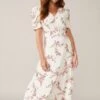 Phase Eight Mae Floral Print Ditsy Dress, Ivory/Blush Pink