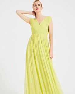 Phase Eight Marion Crinkle Maxi Dress, Yellow