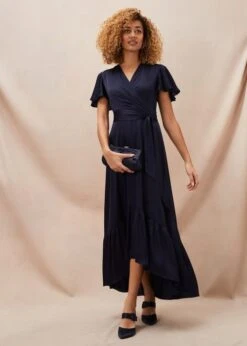 Phase Eight Nancie Elipse Hem Bridesmaid Dress, Navy Blue