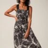 Phase Eight Patsy Palm Print Linen Dress, Black/White