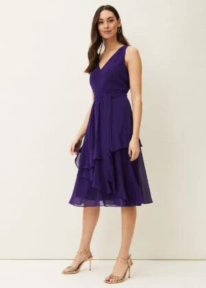 Phase Eight Breesha Belted Dress, Violet/Purple 1 Phase Eight Breesha Belted Dress, Violet/Purple