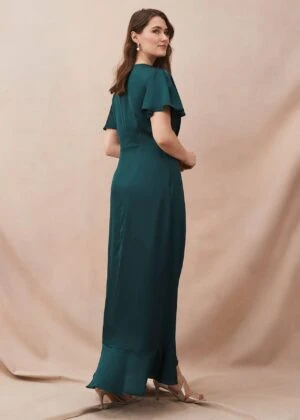 Phase Eight Philippa Frill Maxi Dress, Dark Green 2 Phase Eight Philippa Frill Maxi Dress, Dark Green - Image 2