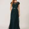 Phase Eight Renee Beaded Tulle Dress, Emerald Green