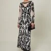 Phase Eight Ria Tapework Maxi Dress, Black/White