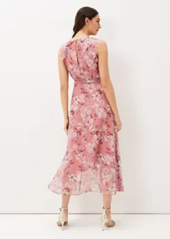 Phase Eight Rubith Floral Print Dress, Multi/Pink -EleganceWear Store phase eight rubith floral print dress multi pink1 e1656316456768