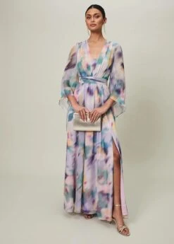 Phase Eight Selene Printed Maxi Dress, Lilac/Multi