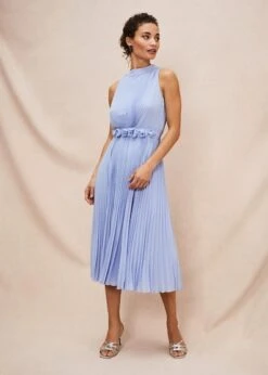 Phase Eight Simara Pleat Dress, Cornflower