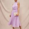 Phase Eight Simara Pleat Dress, Crocus/Lilac