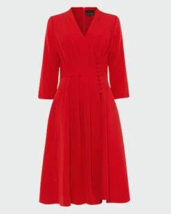 Phase Eight Tania Coat Sleeve Dress, Red