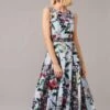 Phase Eight Trudy Patched Floral Print Dress, Blue/Multi