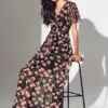 Phase Eight Valentina Print Maxi Dress, Black/Multi