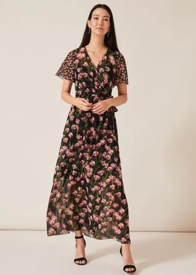Phase Eight Valentina Print Maxi Dress, Black/Multi 2 Phase Eight Valentina Print Maxi Dress, Black/Multi - Image 2