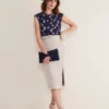 Coast Phase Eight Zita Lace Sleeveless Dress, Navy/Latte