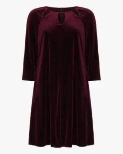 Phase Eight Zoe Velvet Dress, Red/Merlot