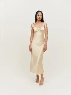 Reformation Alene Silk Maxi Dress, Ivory