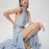 Reformation Andee Halter Maxi Dress, Mineral Blue
