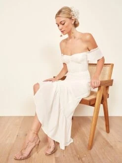 Reformation Butterfly Bardot Bridal Dress, Ivory