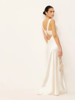 Reformation Chania Silk Bridal Maxi Dress, Ivory